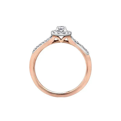 10K Rose Gold 0.25TDW Canadian Diamond Halo Engagement ring