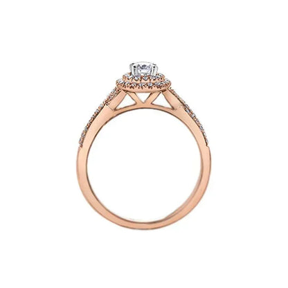 10K Rose Gold 0.43TDW Canadian Diamond Halo Infinity Style Engagement Ring
