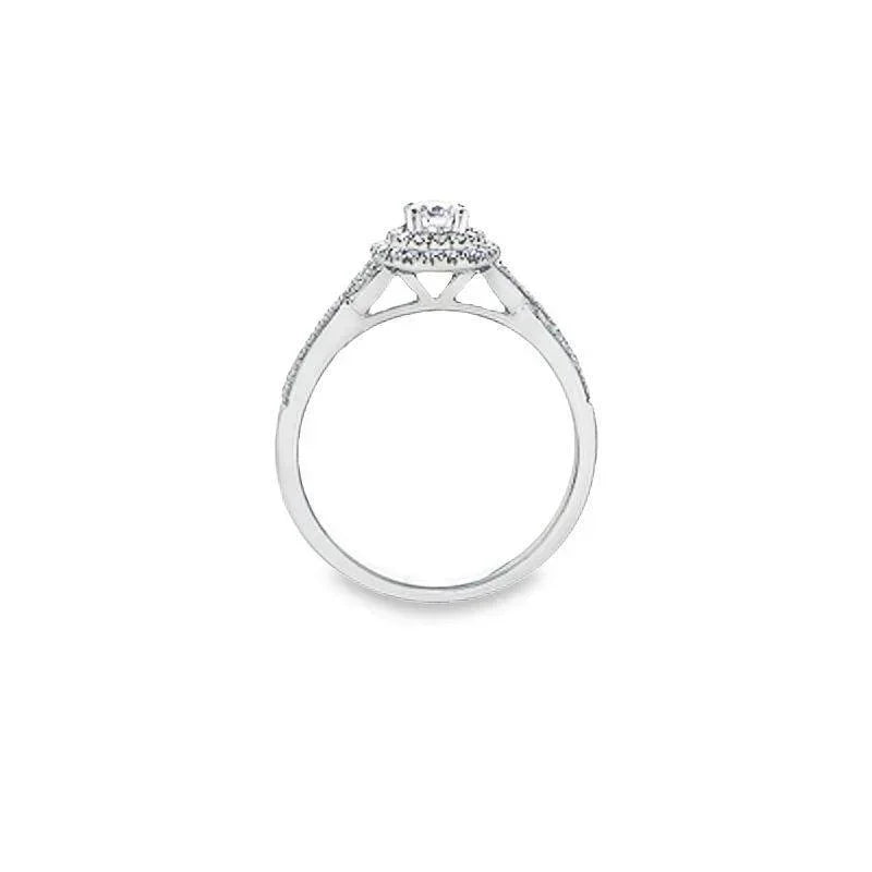 10K White Gold 0.43TDW Canadian Diamond Engagement Ring Wedding Set