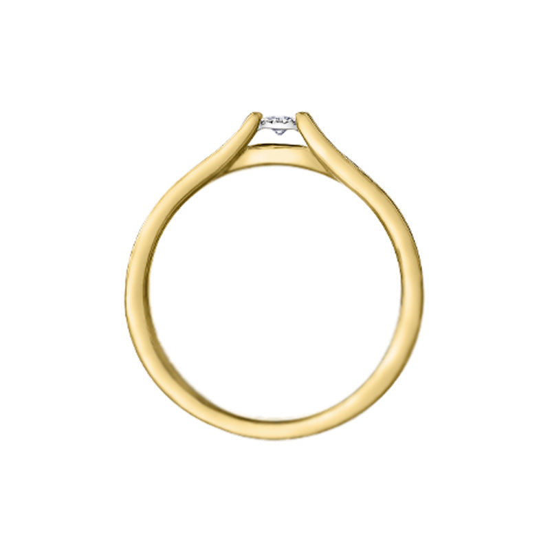 10K Yellow Gold 0.10TDW Diamond Illusion Set Promise Ring