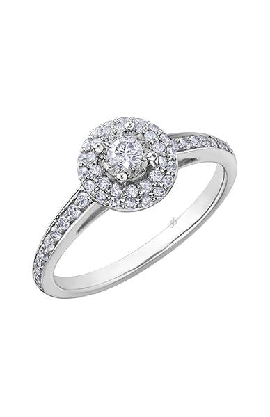 10K White Gold 0.45TDW Diamond Halo Engagement Ring