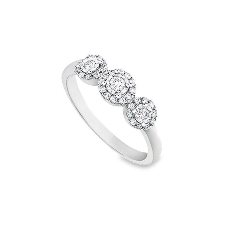Diamond 0.25TDW Halo Ring in 10K White Gold