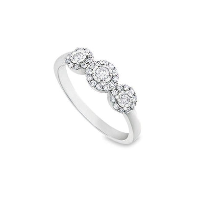 Diamond 0.25TDW Halo Ring in 10K White Gold
