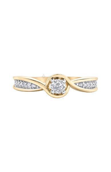 10K Yellow Gold 0.12TDW Diamond Illusion Promise Ring