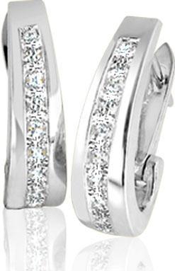 Diamond Classic J Hoop set with 0.75tdw in 10K White Gold
