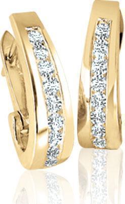 Diamond Classic J Hoop set with 0.15tdw in 10K Yellow Gold