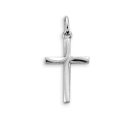 10 Karat White Gold Small Fancy Cross Pendant