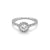 14K White Gold 1.05tdw Lab Grown Round Halo Diamond Engagement Ring