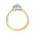 0.89 Carat Lab-Cultivated Diamond Halo Ring in 14K Yellow Gold