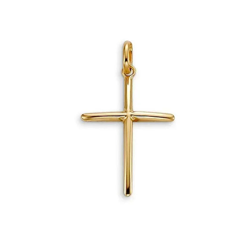 10 Karat Yellow Gold Simple Religious Cross Pendant