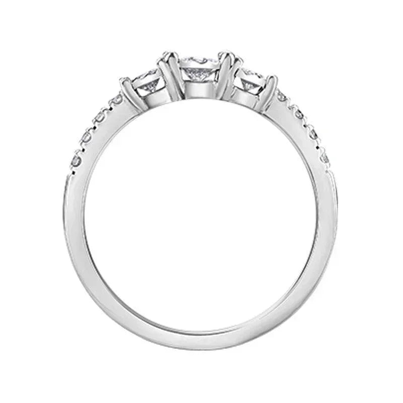 0.33TDW Diamond Illusion Wedding Ring Set in 10K White Gold