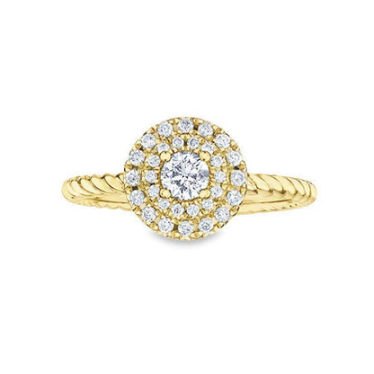 0.35TDW Sparkling Canadian Diamond Ring in 10K Yellow Gold