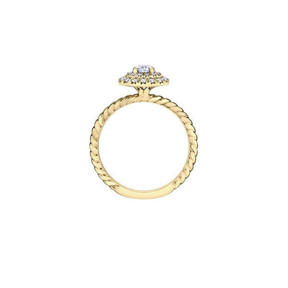 0.35TDW Sparkling Canadian Diamond Ring in 10K Yellow Gold