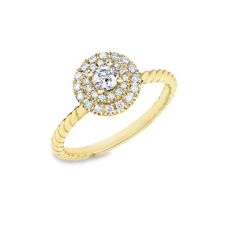 0.35TDW Sparkling Canadian Diamond Ring in 10K Yellow Gold