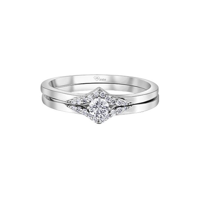 Exquisite 10K White Gold Diamond Band with 0.045TDW Diamonds