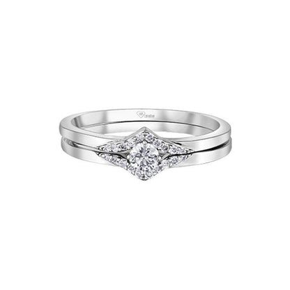 Exquisite 10K White Gold Diamond Band with 0.045TDW Diamonds