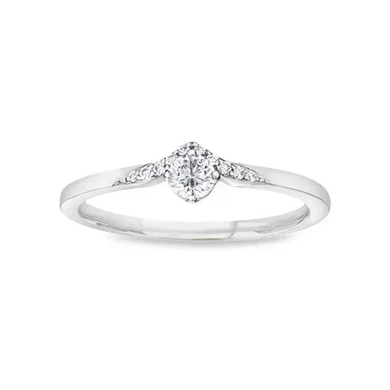 10K White Gold 0.20TDW Canadian Diamond Wedding Set