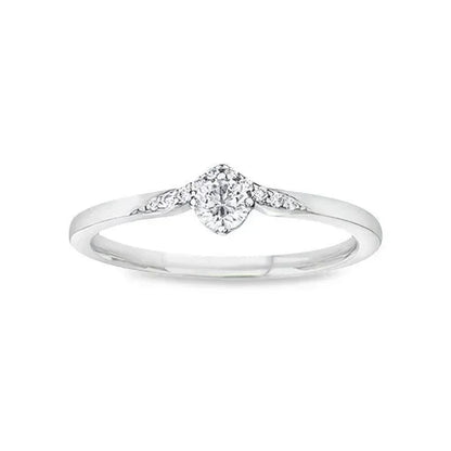10K White Gold 0.20TDW Canadian Diamond Wedding Set