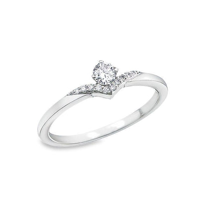 10K White Gold 0.20TDW Canadian Diamond Wedding Set