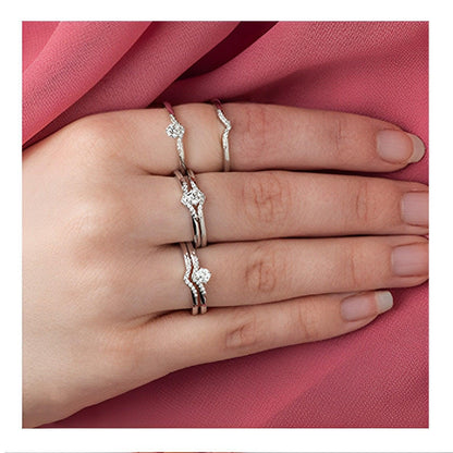 10K White Gold 0.20TDW Canadian Diamond Wedding Set