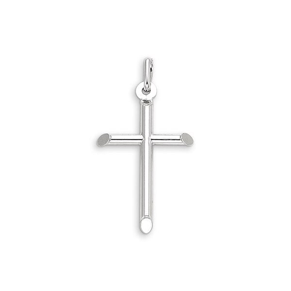 10 Karat White Gold Religious Classic Italian Cross