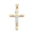 10k Yellow and White Gold Hollow Cross Pendant With Crucifix