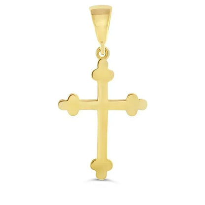 10 Karat Yellow Gold Religious Orthodox Cross Pendant