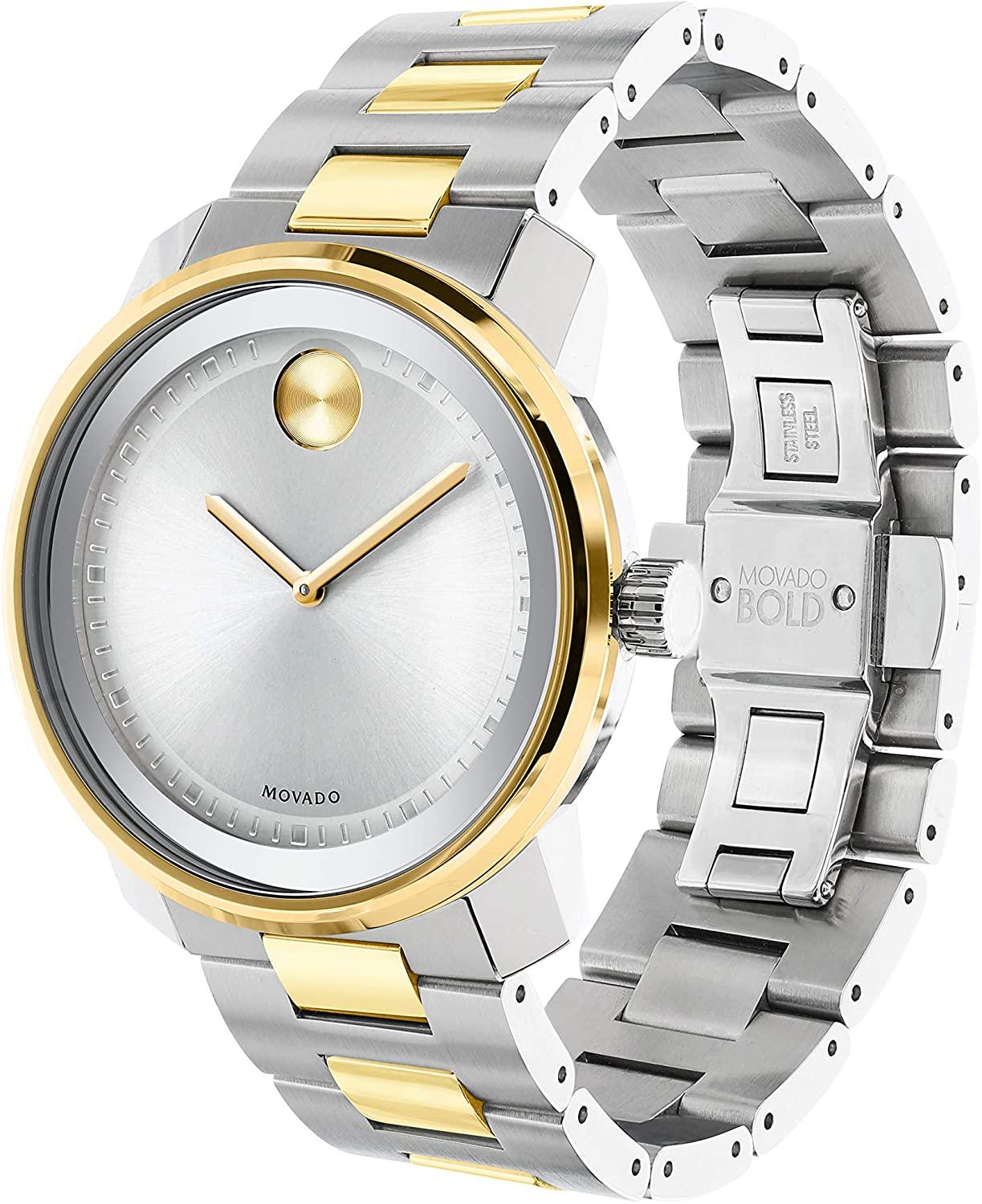 Movado bold on sale men's watch silver