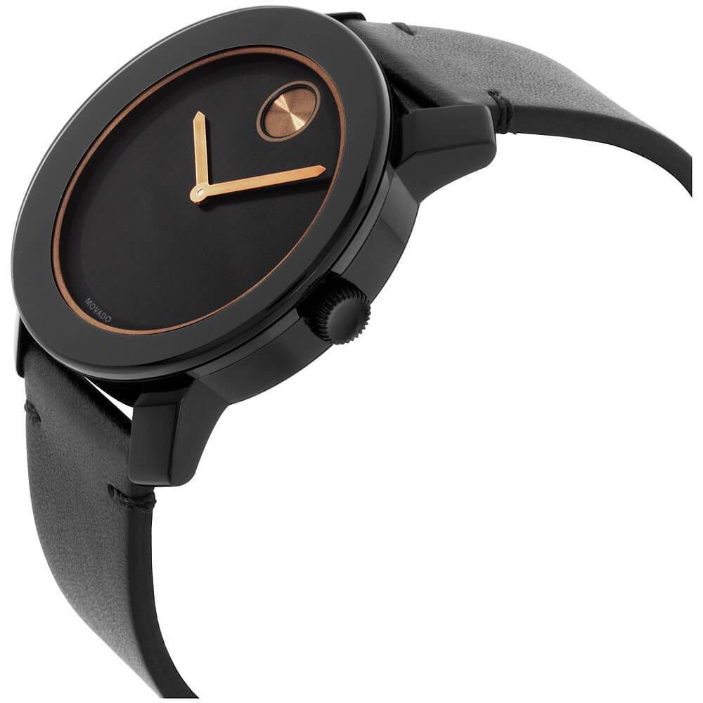 正規販売店】 Movado Men's Bold 42mm Grey Leather Band Steel Case Quartz Brown  Dial Analog Watch 3600455