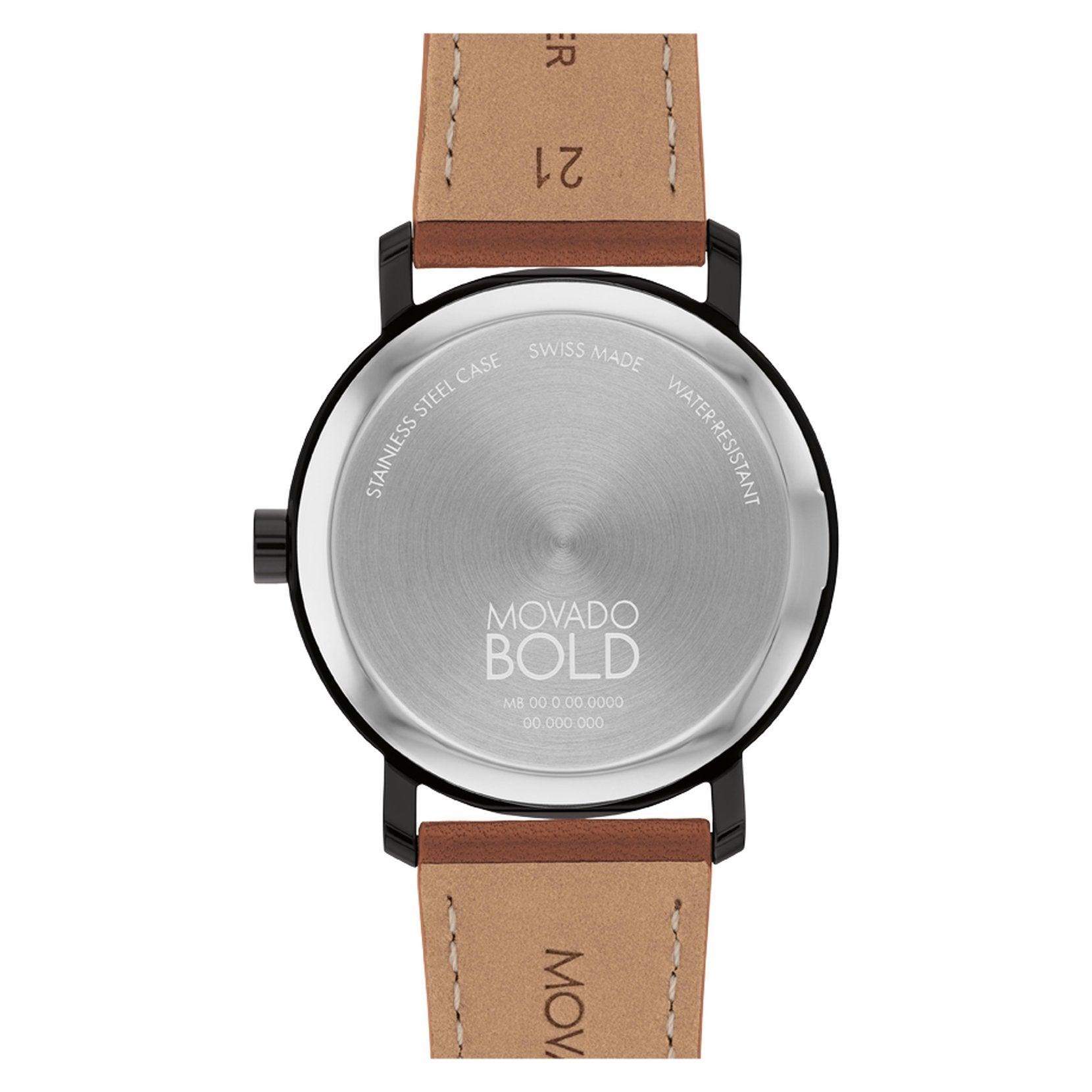 Movado men's outlet swiss bold cognac