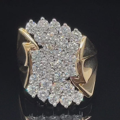 14K Yellow and White Gold 2.00TDW Women's Diamond Fashion Ring