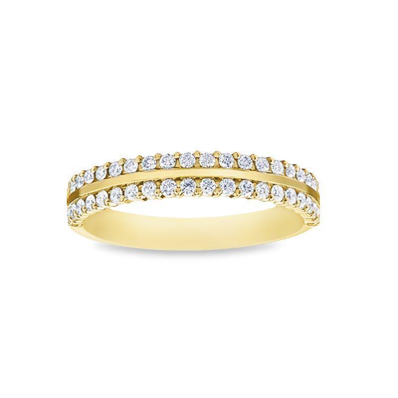 0.33TDW 2 Row Diamond Band in 10K Yellow Gold