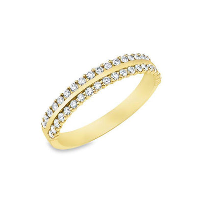 0.33TDW 2 Row Diamond Band in 10K Yellow Gold