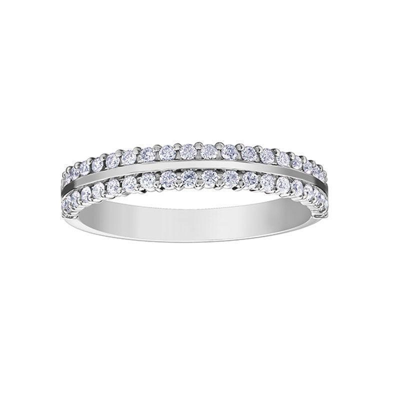 0.33TDW 2 Row Diamond Band in 10K White Gold