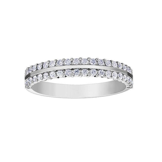 0.33TDW 2 Row Diamond Band in 10K White Gold