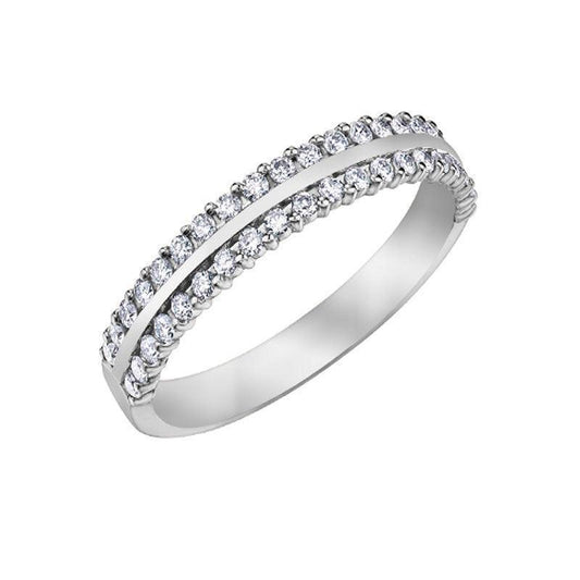 0.33TDW 2 Row Diamond Band in 10K White Gold