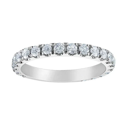 0.50TDW Lab Grown Diamond Semi Eternity Claw Set Band in 14K White Gold