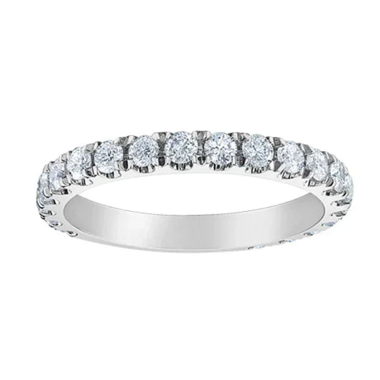 0.50TDW Lab Grown Diamond Semi Eternity Claw Set Band in 14K White Gold