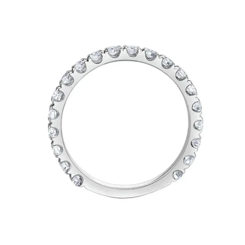 0.50TDW Lab Grown Diamond Semi Eternity Claw Set Band in 14K White Gold