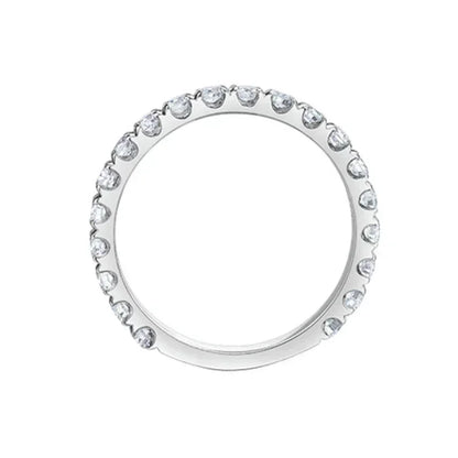 0.50TDW Lab Grown Diamond Semi Eternity Claw Set Band in 14K White Gold