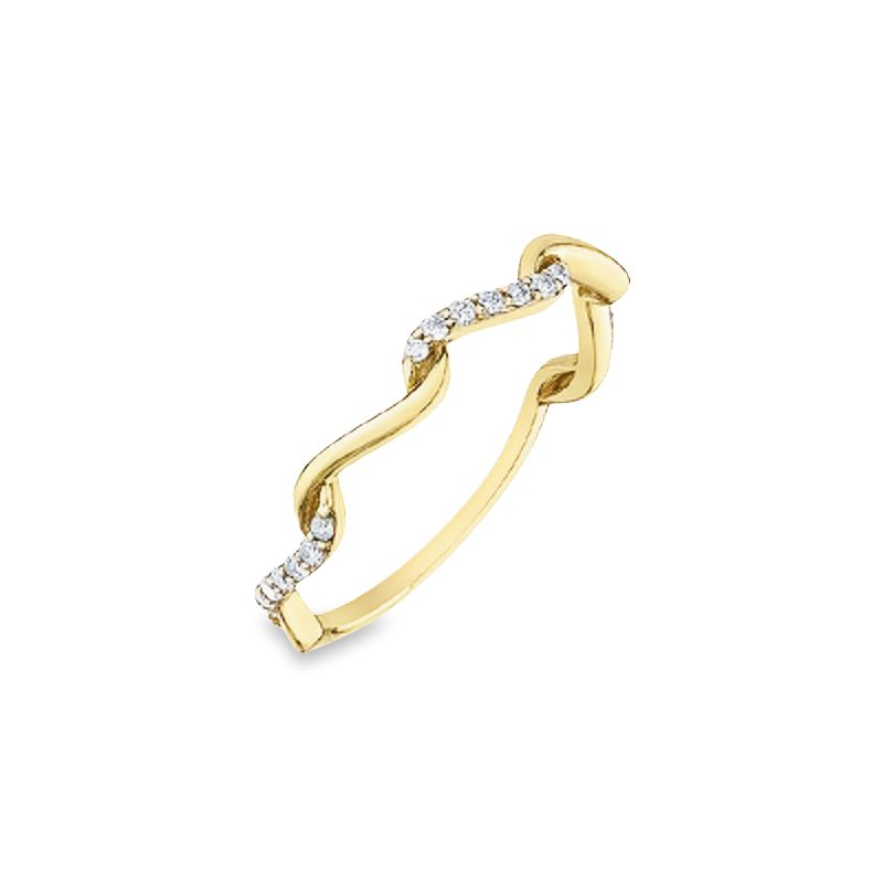 0.14TDW Sparkling Diamond Fashion Stackable Band in 10K Yellow Gold