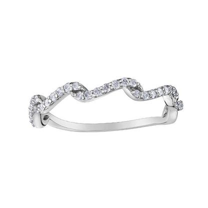 10K White Gold Diamond Wave Ring with 0.23TDW Diamonds