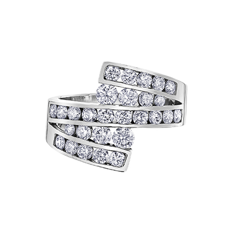 14K White Gold 1.56 Carat Fancy Broad Band Diamond Ring