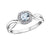 10K White Gold 0.07TDW Halo Diamond & Aquamarine Ring