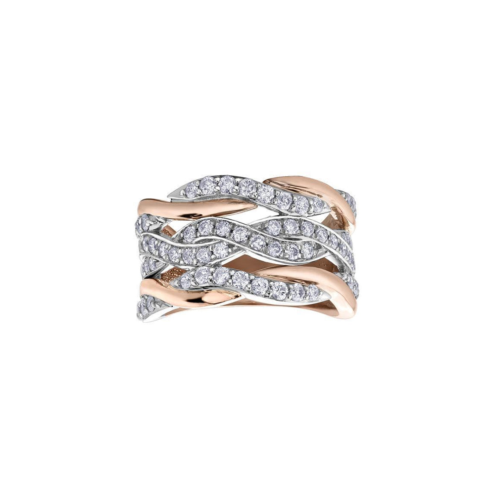 10K White and Rose Gold 1.00tdw Diamond Excuisite Ring