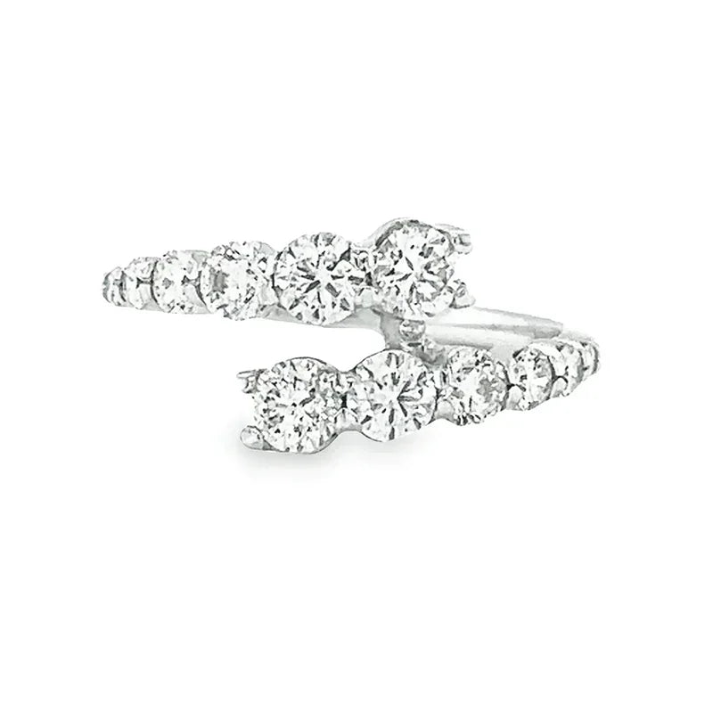 Dazzling 14K White Gold Diamond Journey Ring with 1.50 Carats