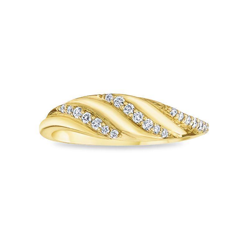 0.17 TDW Diamond Fancy Sparkling Twist Band in 10K Yellow Gold