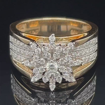 0.75 Ct TDW Diamond 10K Yellow Gold Star Bright Special Ring