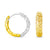 10K Yellow & White Gold Fancy Slim Huggies Earrings
