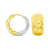 10K Yellow & White Gold Broad Fancy Huggies Earrings
